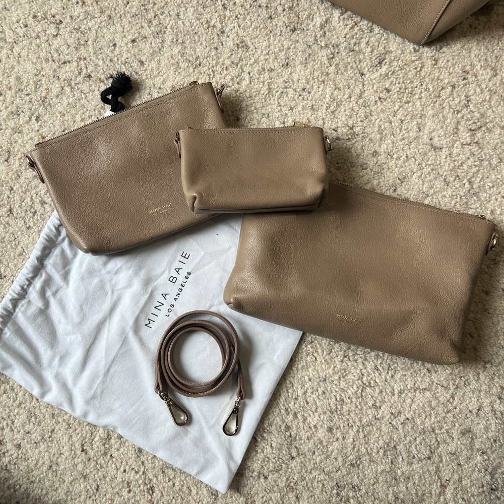 Mina Baie Mia Pouch Set in Desert Tan (Leather)